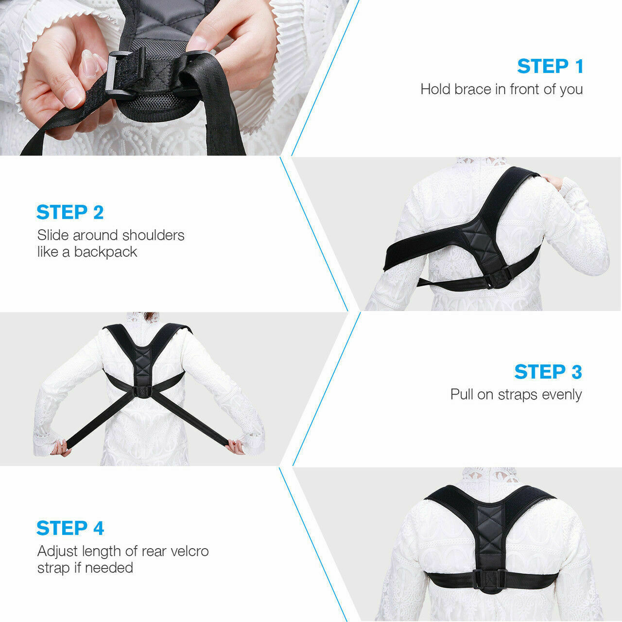 Posture Corrector-Back Brace for Men and Women with Fully Adjustable Straightener - Essential Picks Emporium