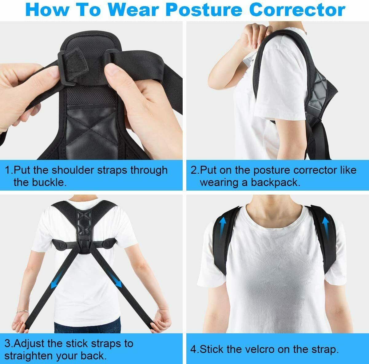 Posture Corrector-Back Brace for Men and Women with Fully Adjustable Straightener - Essential Picks Emporium