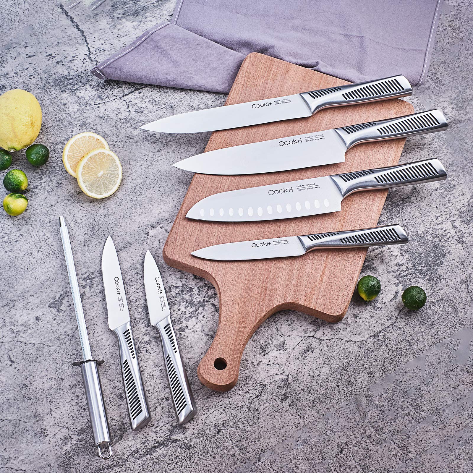 Premium 15-Piece Stainless Steel Kitchen Knife Set with Block and Accessories - Essential Picks Emporium