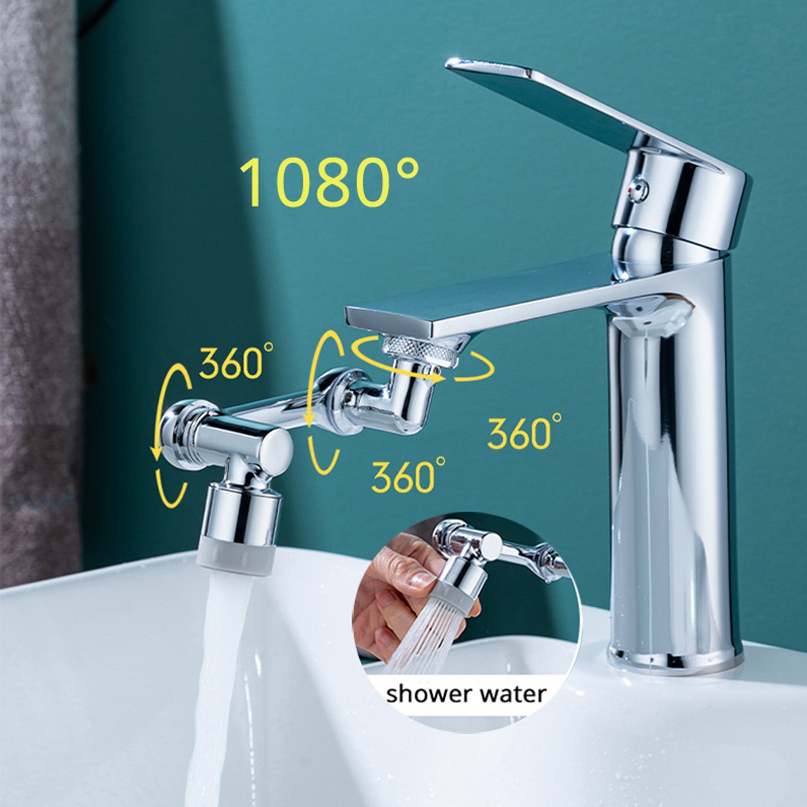 Universal 1080 Swivel Faucet Aerator for Kitchen Multifunction Extender with Splash Resistance - Essential Picks Emporium