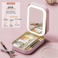 Makeup Storage Box with LED Light Mirror - Essential Picks Emporium